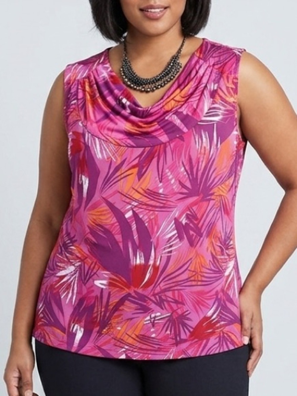😍CLEARANCE - GEORGE Short Sleeve Cowl Neck Floral Print Top XL